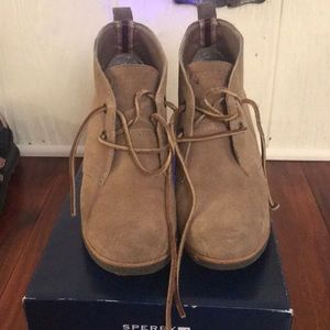 Sperry Top-Sider Harlow Greige taupe Wedge Shoes.